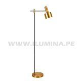 LÁMPARA DE PIE IRLANDA GOLD LED + FOCO LED 12W LUZ CÁLIDA