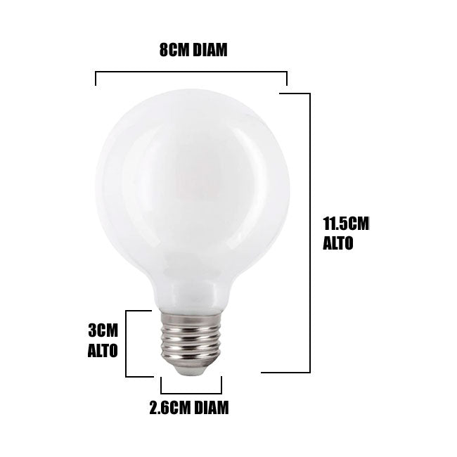 FOCO LED G80 PAVONADO 8W LUZ CÁLIDA