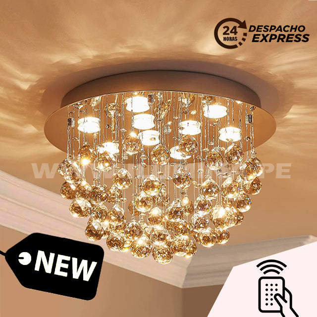 LÁMPARA COLGANTE KRYSTAL DAKOTA LED + CONTROL REMOTO