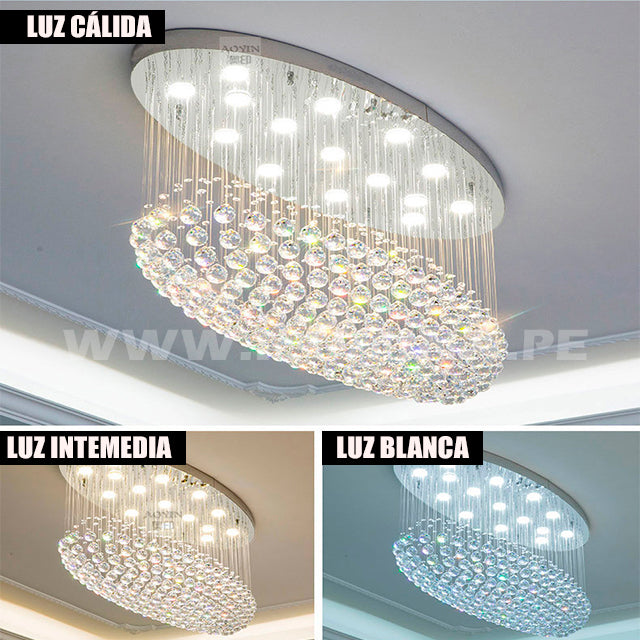 LÁMPARA COLGANTE KRYSTAL MINESSOTA LED + CONTROL REMOTO