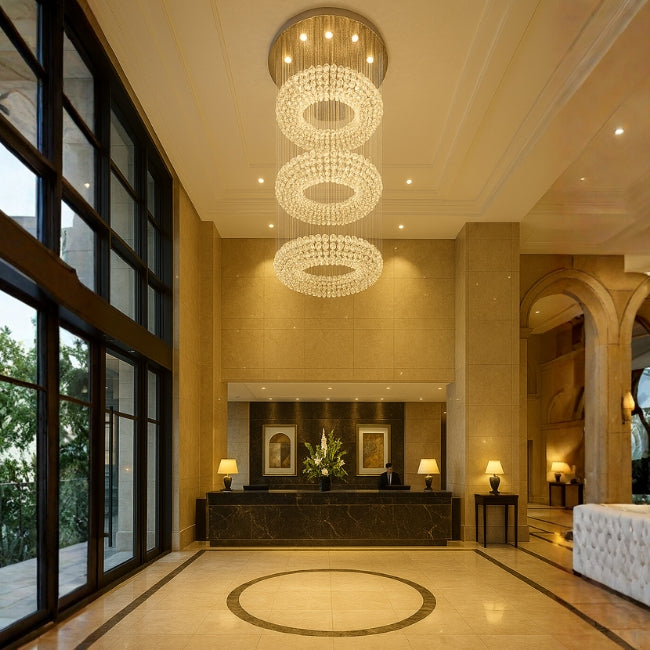 LÁMPARA COLGANTE KRYSTAL LOREAL LED + CONTROL REMOTO