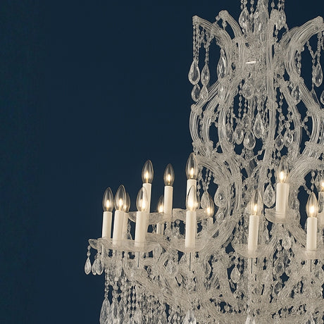 LÁMPARA COLGANTE KRYSTAL MARIA THERESA + FOCO VELA E14 4W TRANSP LUZ CÁLIDA