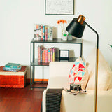 LÁMPARA DE PIE LUXIANA BLACK AND GOLD LED - SIN FOCO