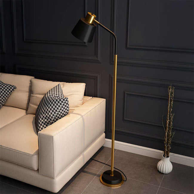 LÁMPARA DE PIE LUXIANA BLACK AND GOLD LED - SIN FOCO