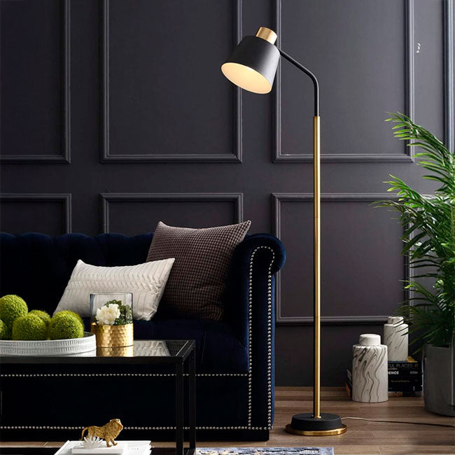 LÁMPARA DE PIE LUXIANA BLACK AND GOLD LED - SIN FOCO