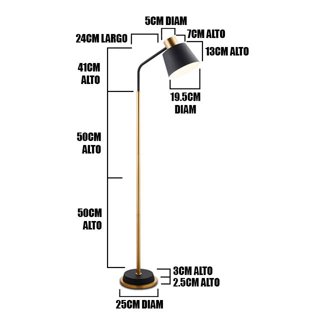 LÁMPARA DE PIE LUXIANA BLACK AND GOLD LED - SIN FOCO