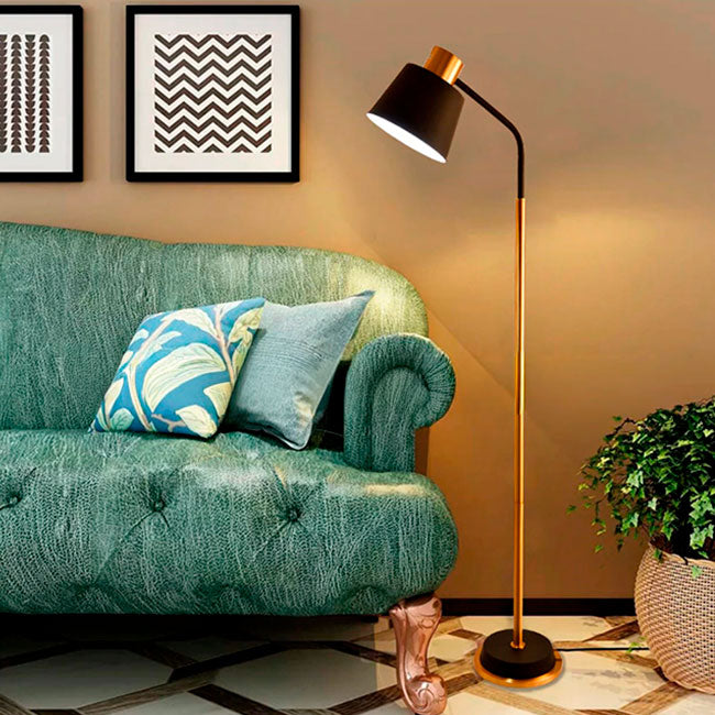 LÁMPARA DE PIE LUXIANA BLACK AND GOLD LED - SIN FOCO