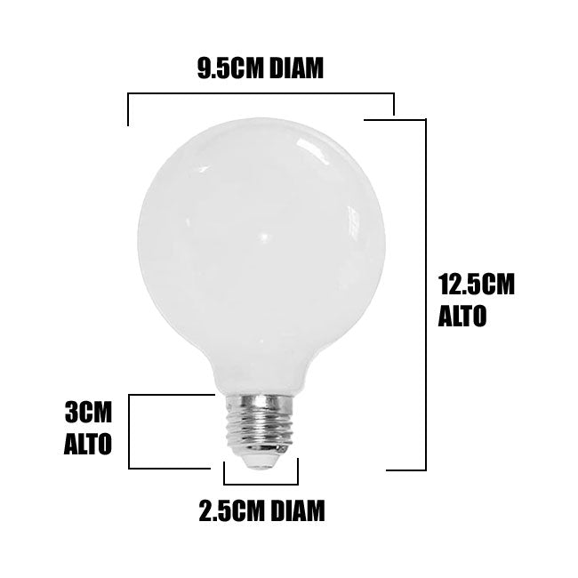FOCO LED G95 TIPO GLOBO PAVONADO 10W E27 LUZ CÁLIDA