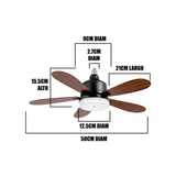FOCO VENTILADOR LED AIR-5 MASTER COOL BLACK AND NOGAL 18W + CONTROL REMOTO