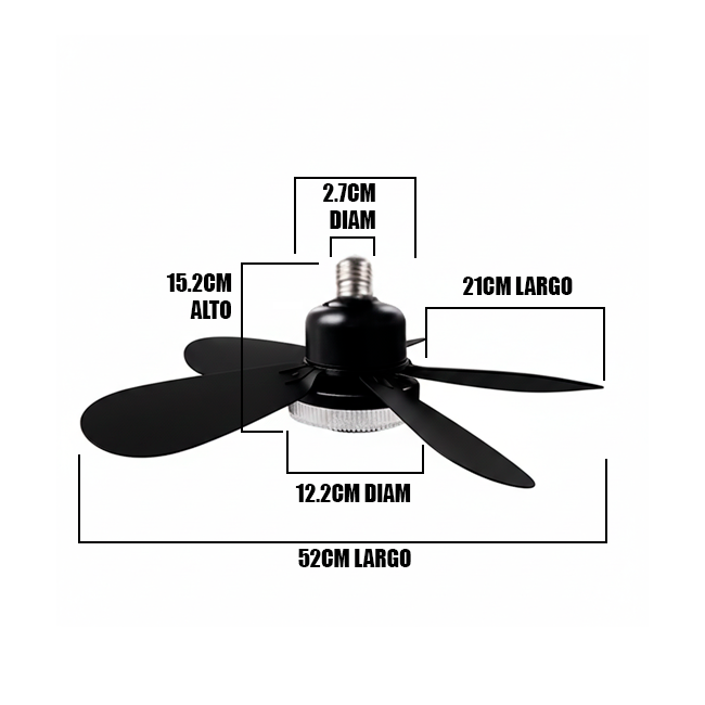 FOCO VENTILADOR LED AIR-5 MASTER COOL BLACK 18W + CONTROL REMOTO