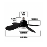 FOCO VENTILADOR LED AIR-5 MASTER COOL BLACK 18W + CONTROL REMOTO