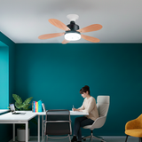 FOCO VENTILADOR LED AIR-5 MASTER COOL BLACK AND WOOD 18W + CONTROL REMOTO