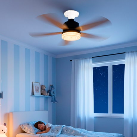 FOCO VENTILADOR LED AIR-5 MASTER COOL BLACK AND WOOD 18W + CONTROL REMOTO