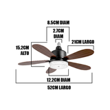 FOCO VENTILADOR LED AIR-5 MASTER COOL BLACK AND NOGAL 18W + CONTROL REMOTO