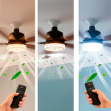 FOCO VENTILADOR LED AIR-5 MASTER COOL BLACK AND NOGAL 18W + CONTROL REMOTO