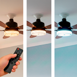 FOCO VENTILADOR LED AIR-5 MASTER COOL BLACK AND NOGAL 18W + CONTROL REMOTO