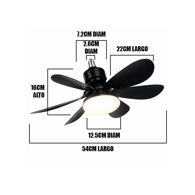 FOCO VENTILADOR LED AIR-6 MASTER COOL BLACK 18W + CONTROL REMOTO