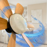 FOCO VENTILADOR LED AIR-6 MASTER COOL BLACK AND WOOD 18W + CONTROL REMOTO