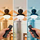 FOCO VENTILADOR LED AIR-6 MASTER COOL BLACK AND WOOD 18W + CONTROL REMOTO