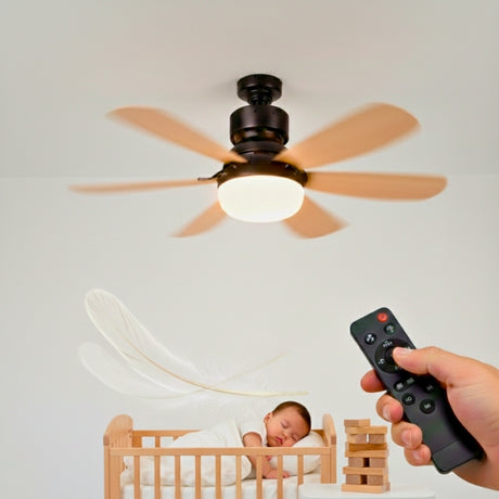 FOCO VENTILADOR LED AIR-6 MASTER COOL BLACK AND WOOD 18W + CONTROL REMOTO