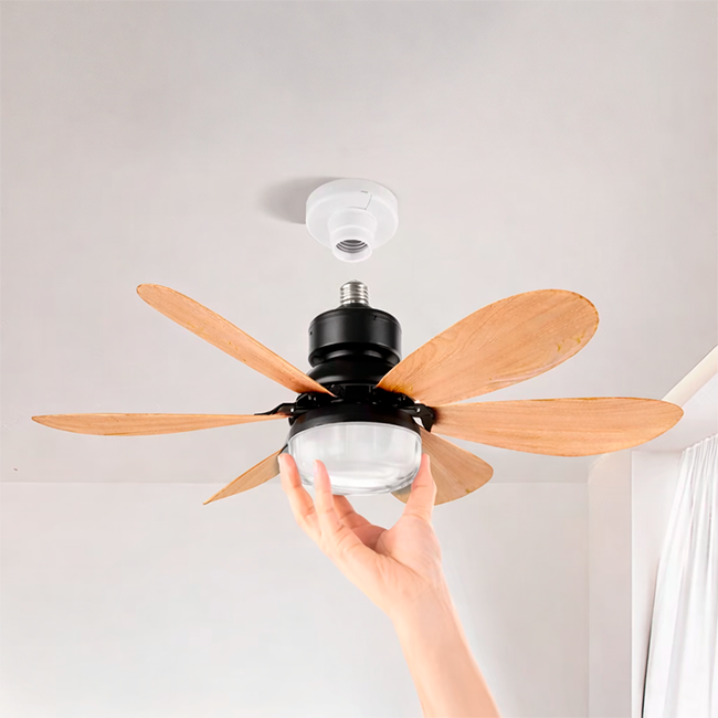 FOCO VENTILADOR LED AIR-6 MASTER COOL BLACK AND WOOD 18W + CONTROL REMOTO