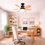 FOCO VENTILADOR LED AIR-6 MASTER COOL BLACK AND WOOD 18W + CONTROL REMOTO