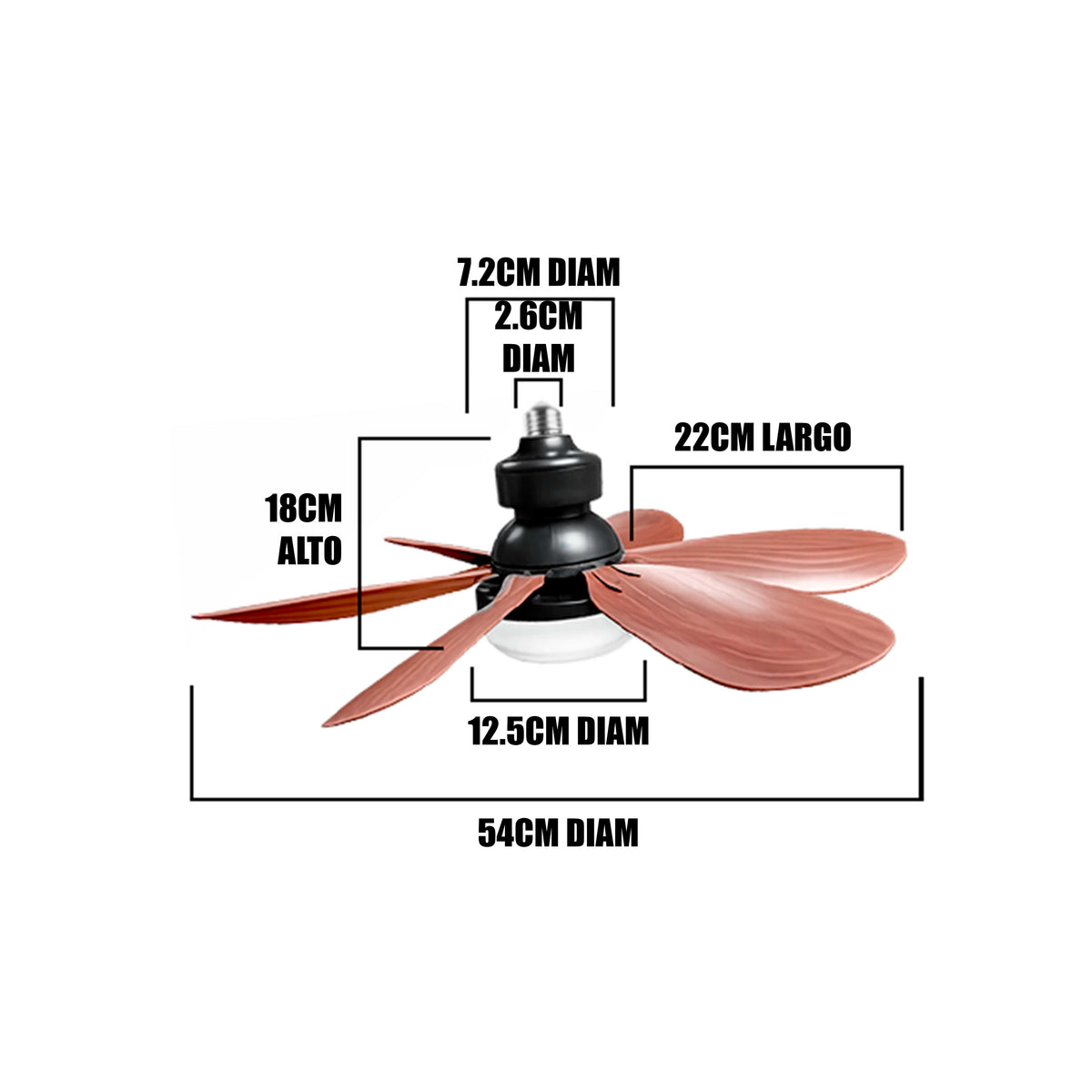 FOCO VENTILADOR LED AIR-6 MASTER COOL BLACK AND NOGAL 18W + CONTROL REMOTO