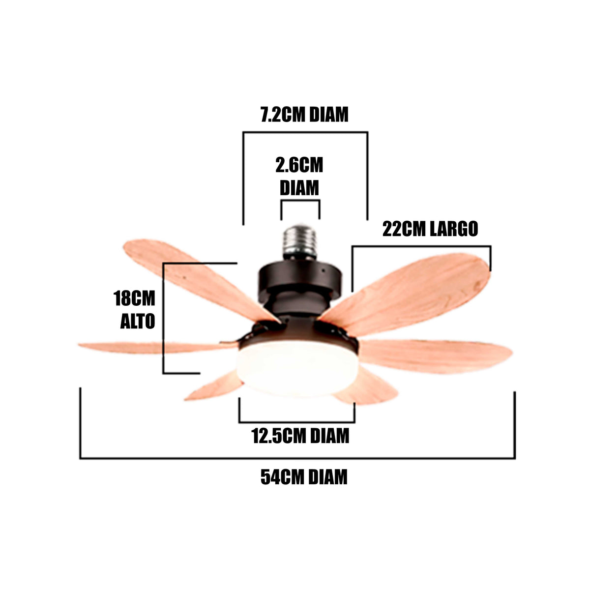 FOCO VENTILADOR LED AIR-6 MASTER COOL BLACK AND WOOD 18W + CONTROL REMOTO