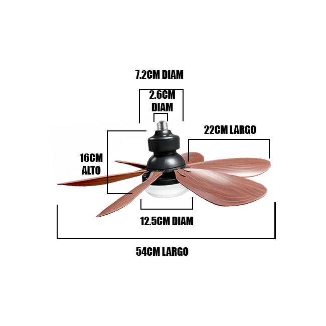 FOCO VENTILADOR LED AIR-6 MASTER COOL BLACK AND NOGAL 18W + CONTROL REMOTO