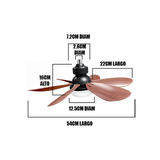 FOCO VENTILADOR LED AIR-6 MASTER COOL BLACK AND NOGAL 18W + CONTROL REMOTO