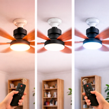 FOCO VENTILADOR LED AIR-6 MASTER COOL BLACK AND NOGAL 18W + CONTROL REMOTO