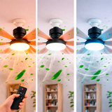 FOCO VENTILADOR LED AIR-6 MASTER COOL BLACK AND NOGAL 18W + CONTROL REMOTO