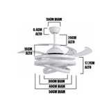 LÁMPARA VENTILADOR LED RETRÁCTIL LUXURY FUTURA WHITE + CONTROL REMOTO