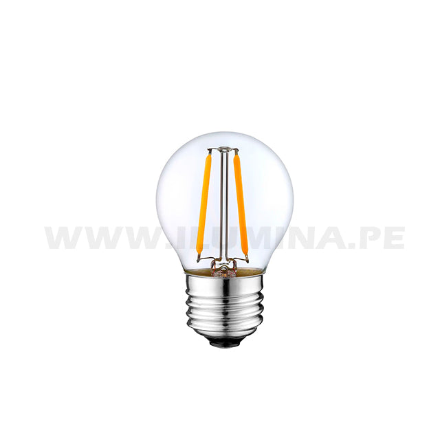 FOCO LED FILAMENTO G45 4W E27 TRANSPARENTE ILUMINA