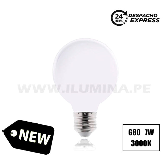 FOCO LED G80 PAVONADO 7W ILUMINA LUZ CÁLIDA