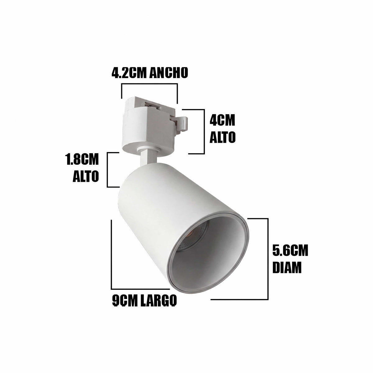 SPOT DE RIEL AURORA COLOR WHITE- SIN DICROICO