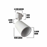 SPOT DE RIEL AURORA COLOR WHITE- SIN DICROICO
