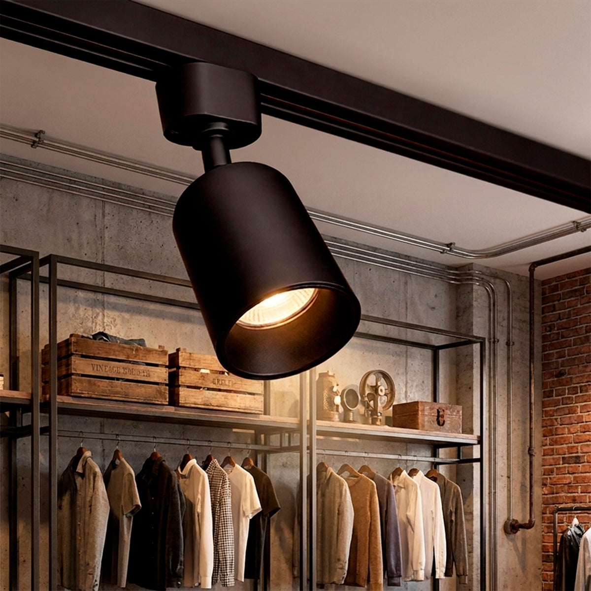 SPOT DE RIEL AURORA COLOR BLACK - SIN DICROICO