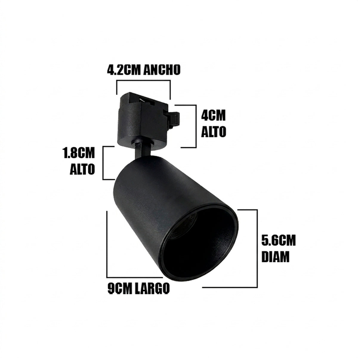 SPOT DE RIEL AURORA COLOR BLACK - SIN DICROICO