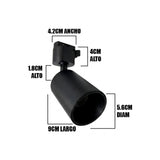SPOT DE RIEL AURORA COLOR BLACK - SIN DICROICO