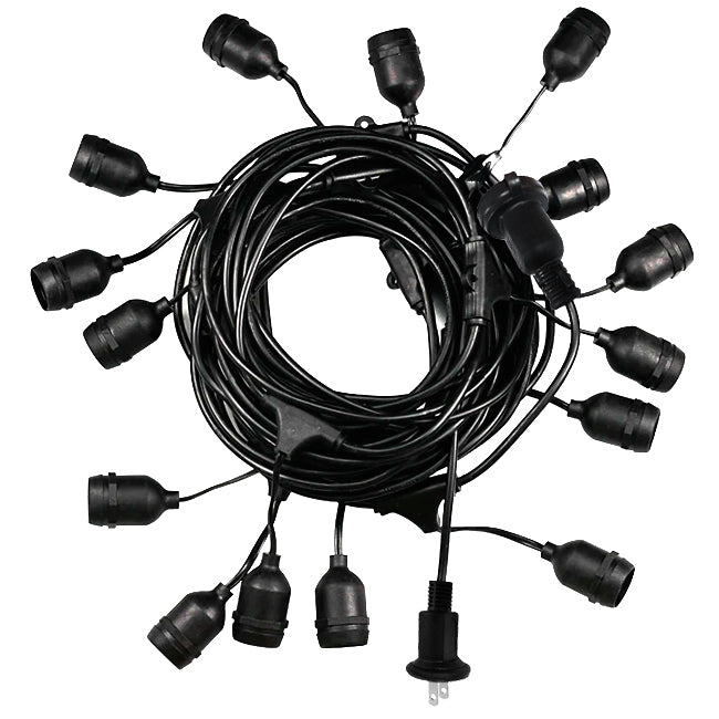 GUIRNALDA DE CAUCHO COLGANTE DE 10MTS CON 20 SOCKETS MARCA BK