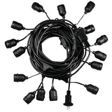 GUIRNALDA DE CAUCHO COLGANTE DE 10MTS CON 20 SOCKETS MARCA BK