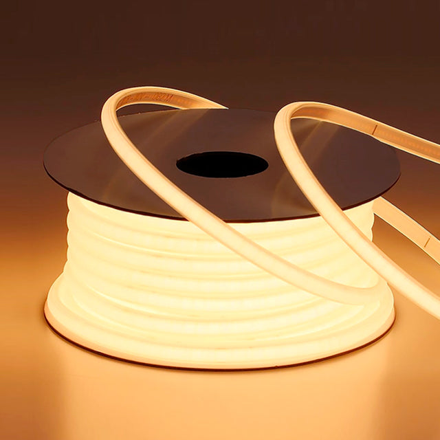 ROLLO DE CINTA COB LED 220 VOLTIOS X 50 METROS LUZ CÁLIDA 3000K ECO IP ...