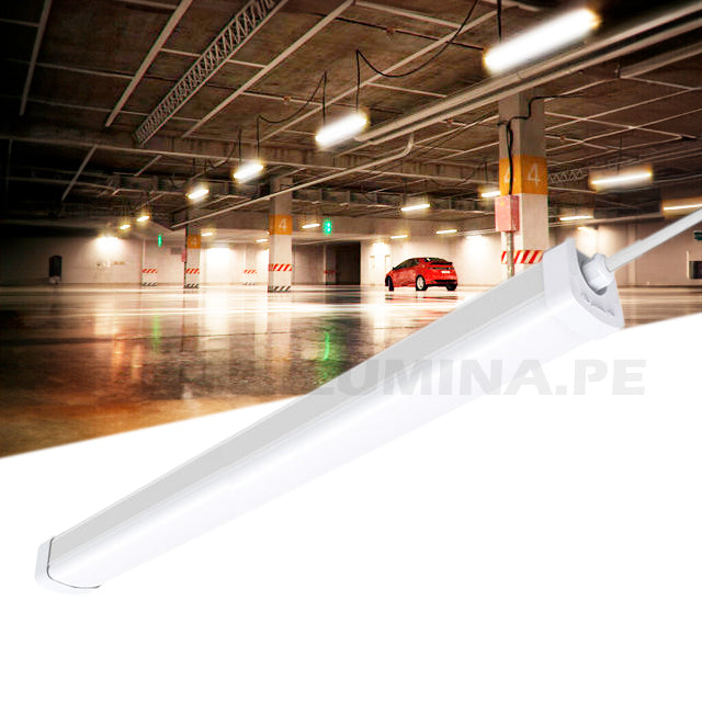 LUMINARIA LED HERMÉTICA INTEGRADA 48W 4800 LÚMENES 1.20 METROS 6500K LUZ BLANCA IP65 IK08