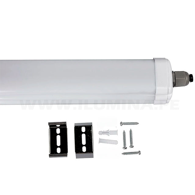 LUMINARIA LED HERMÉTICA INTEGRADA 48W 4800 LÚMENES 1.20 METROS 6500K LUZ BLANCA IP65 IK08