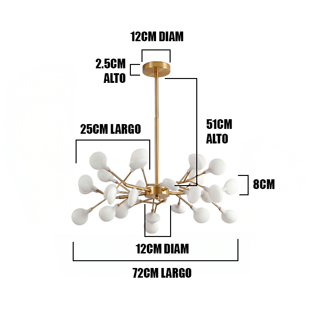 LÁMPARA DE TECHO SPUTNIK NATIVA GOLD - SIN FOCOS