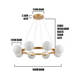 LÁMPARA COLGANTE DE TECHO COLLIER 8 GOLD - SIN FOCOS