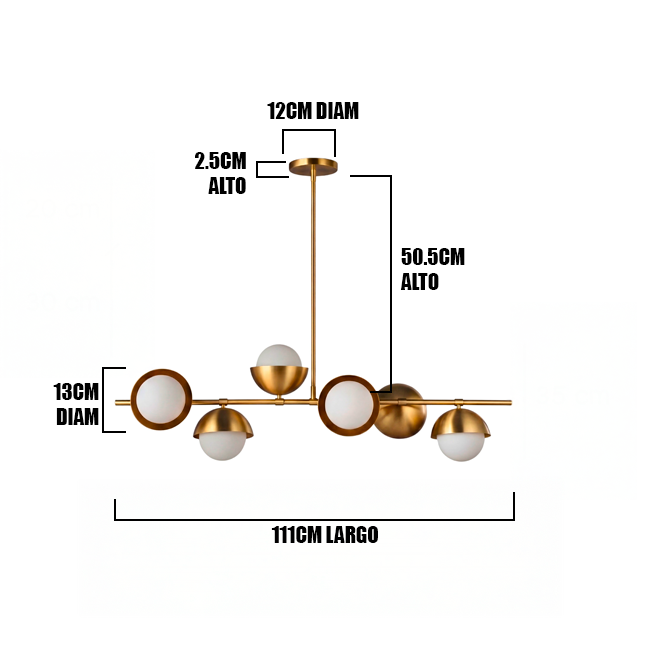 LÁMPARA DE TECHO SPUTNIK NOVA GOLD - SIN FOCOS