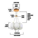 LÁMPARA COLGANTE BOUQUET TULIPANES WHITE AND GOLD ROSE - SIN FOCO