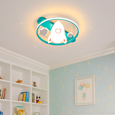 LÁMPARA DE TECHO INFANTIL 913 COHETE + CONTROL REMOTO